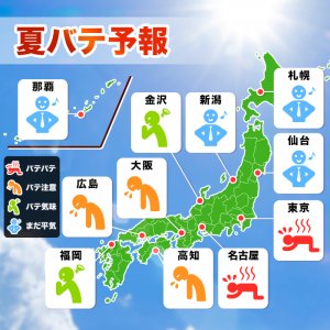 6月10日より「夏バテ予報」をウェザーニュースLiVEにて公開