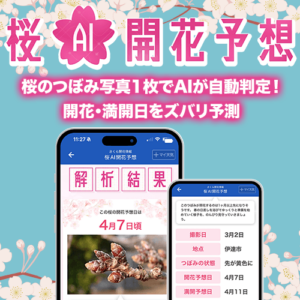 桜の写真1枚から開花・満開日をズバリ予測する『桜AI開花予想』をアプリで提供